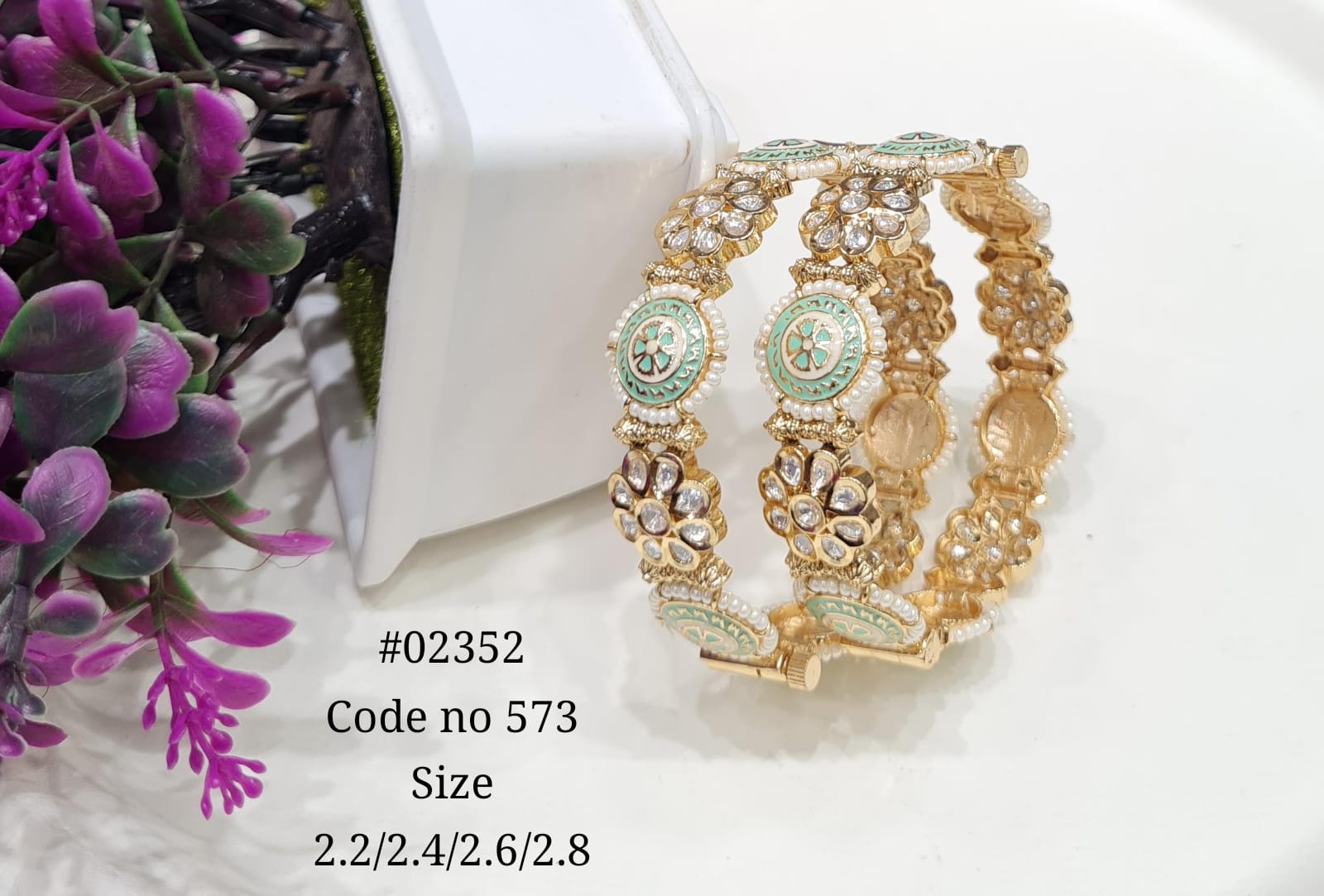 Kundan Enamel Bangles 02352 - KRISHNA'S SWETA JEWELLERY