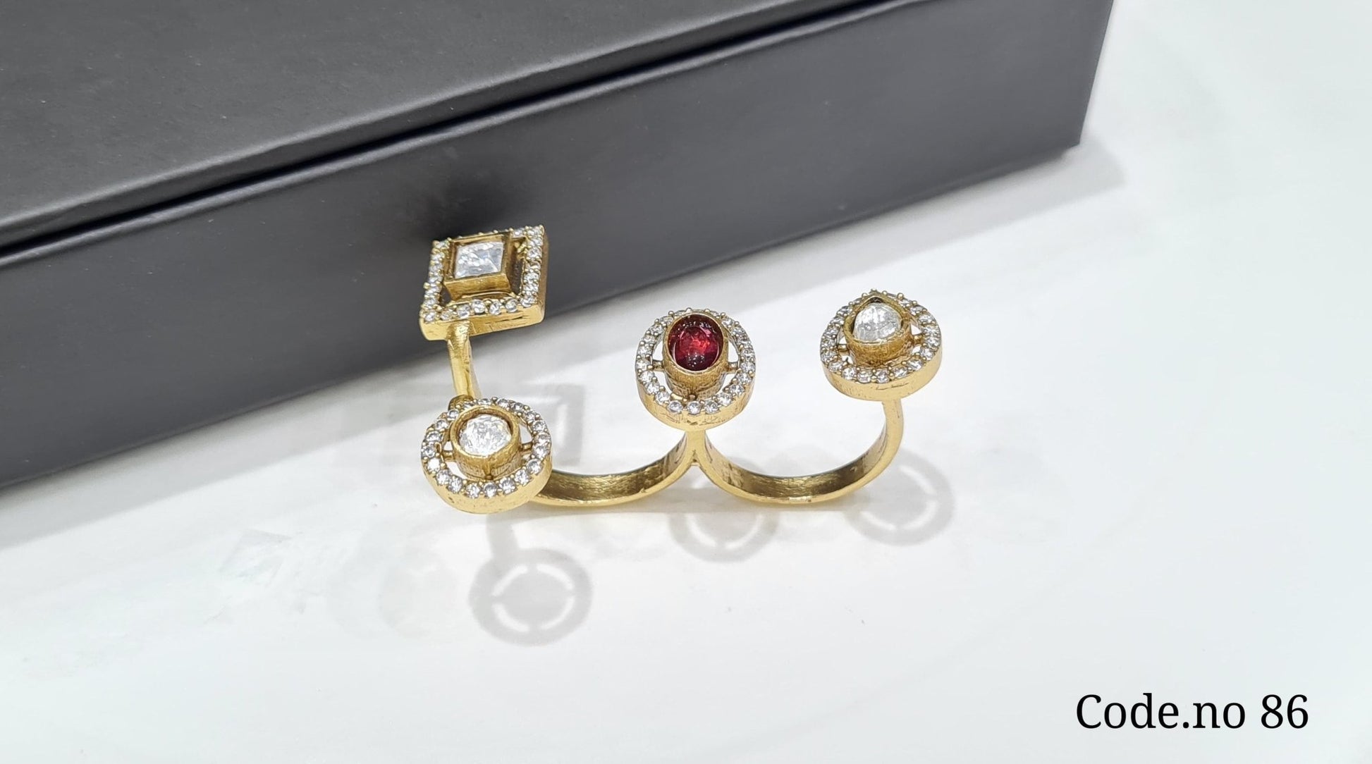 KUNDAN FINGER RING 00065 - KRISHNA'S SWETA JEWELLERY