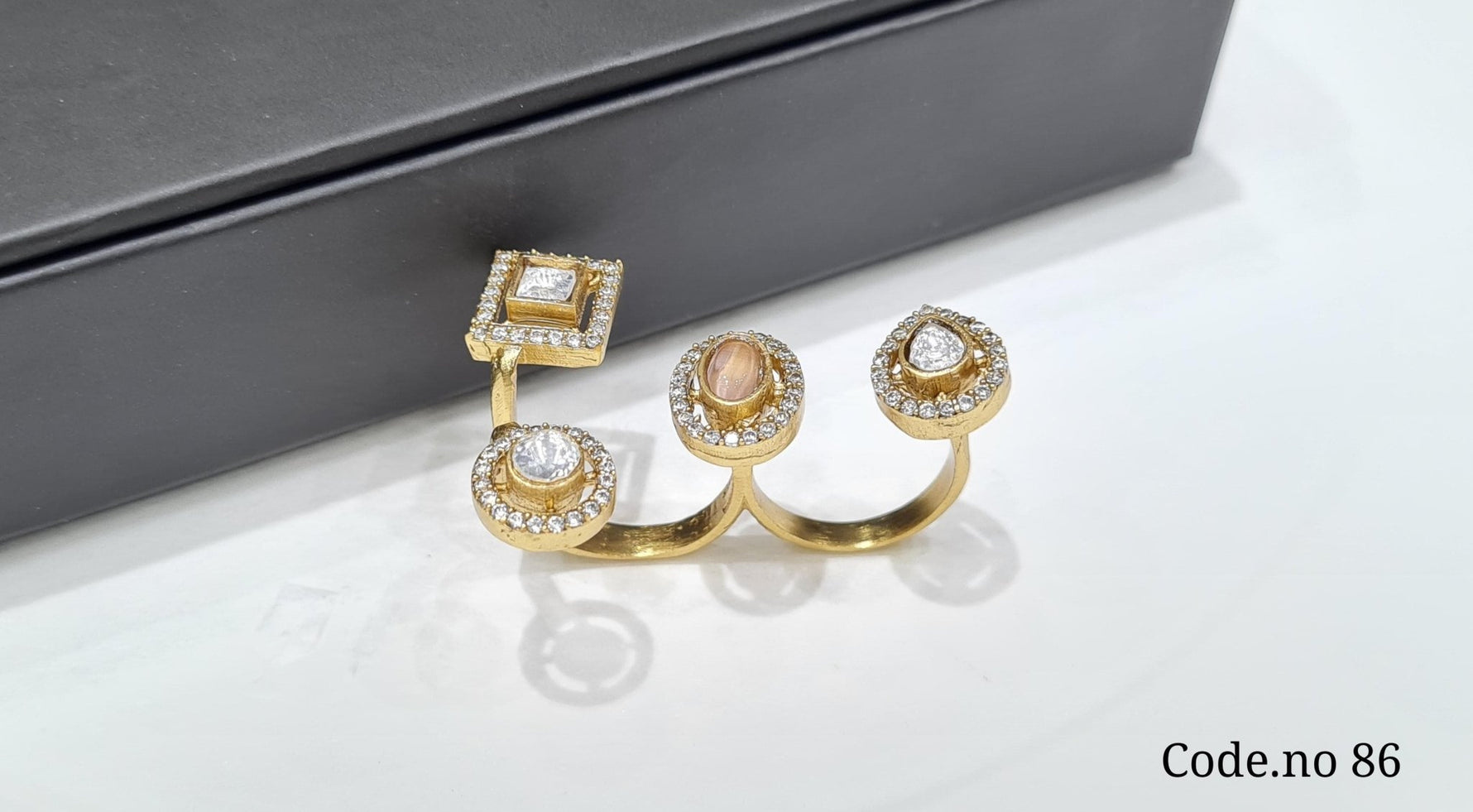 KUNDAN FINGER RING 00065 - KRISHNA'S SWETA JEWELLERY