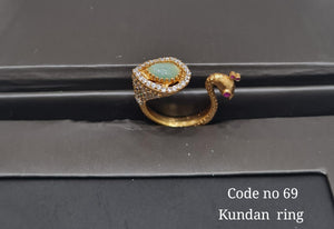 Kundan finger ring 00129 - KRISHNA'S SWETA JEWELLERY