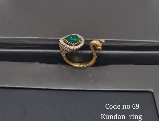Kundan finger ring 00129 - KRISHNA'S SWETA JEWELLERY