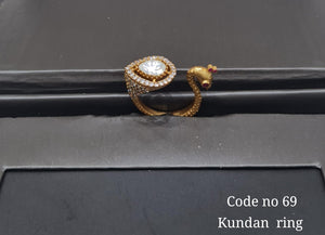 Kundan finger ring 00129 - KRISHNA'S SWETA JEWELLERY