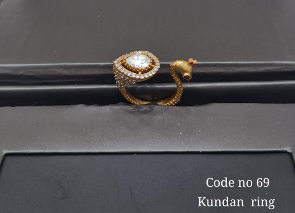 Kundan finger ring 00129 - KRISHNA'S SWETA JEWELLERY