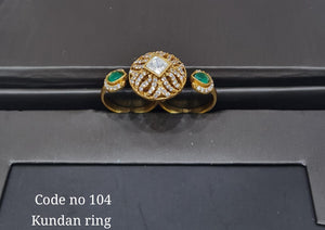 Kundan finger ring 00264 - KRISHNA'S SWETA JEWELLERY