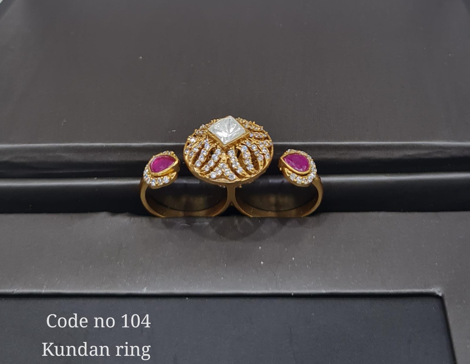 Kundan finger ring 00264 - KRISHNA'S SWETA JEWELLERY