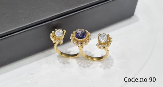 Kundan Fingerring 00064 - KRISHNA'S SWETA JEWELLERY