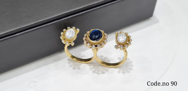 Kundan Fingerring 00064 - KRISHNA'S SWETA JEWELLERY