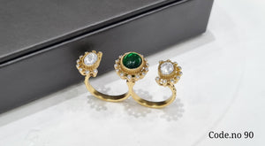 Kundan Fingerring 00064 - KRISHNA'S SWETA JEWELLERY