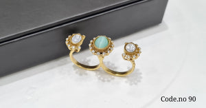 Kundan Fingerring 00064 - KRISHNA'S SWETA JEWELLERY