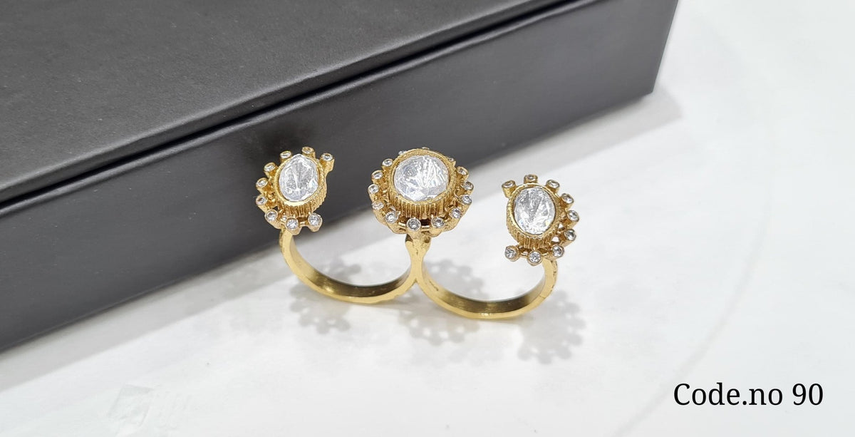 Kundan Fingerring 00064 - KRISHNA'S SWETA JEWELLERY