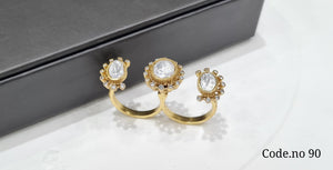 Kundan Fingerring 00064 - KRISHNA'S SWETA JEWELLERY