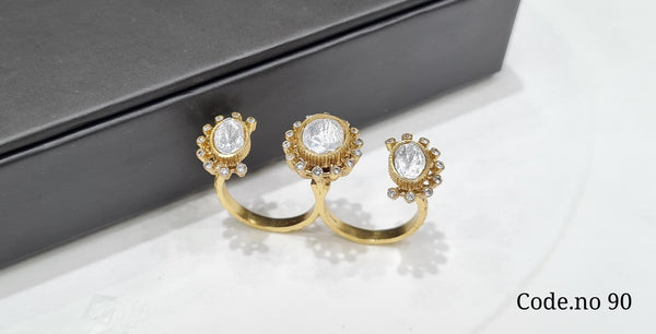 Kundan Fingerring 00064 - KRISHNA'S SWETA JEWELLERY