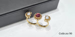 Kundan Fingerring 00064 - KRISHNA'S SWETA JEWELLERY