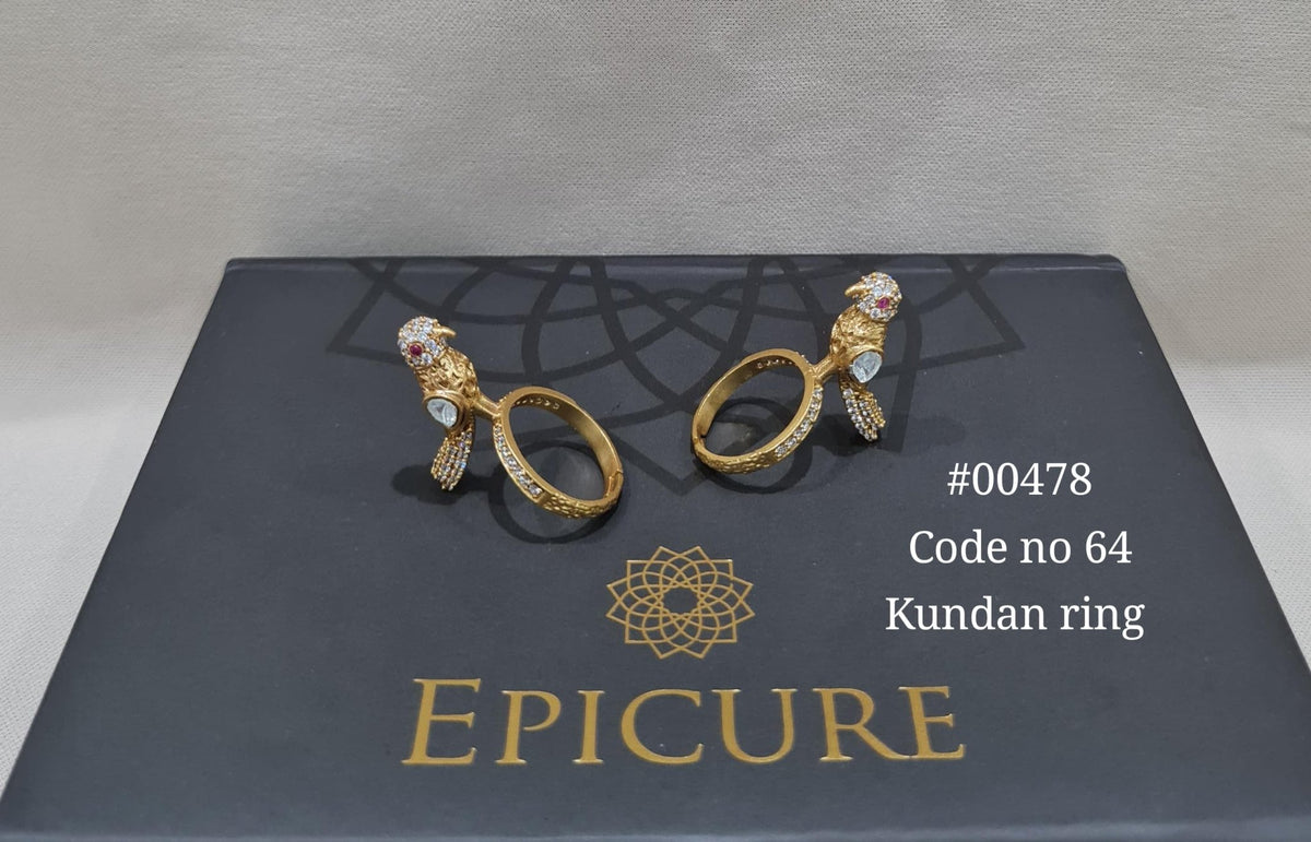 Kundan fingerring 00478 - KRISHNA'S SWETA JEWELLERY