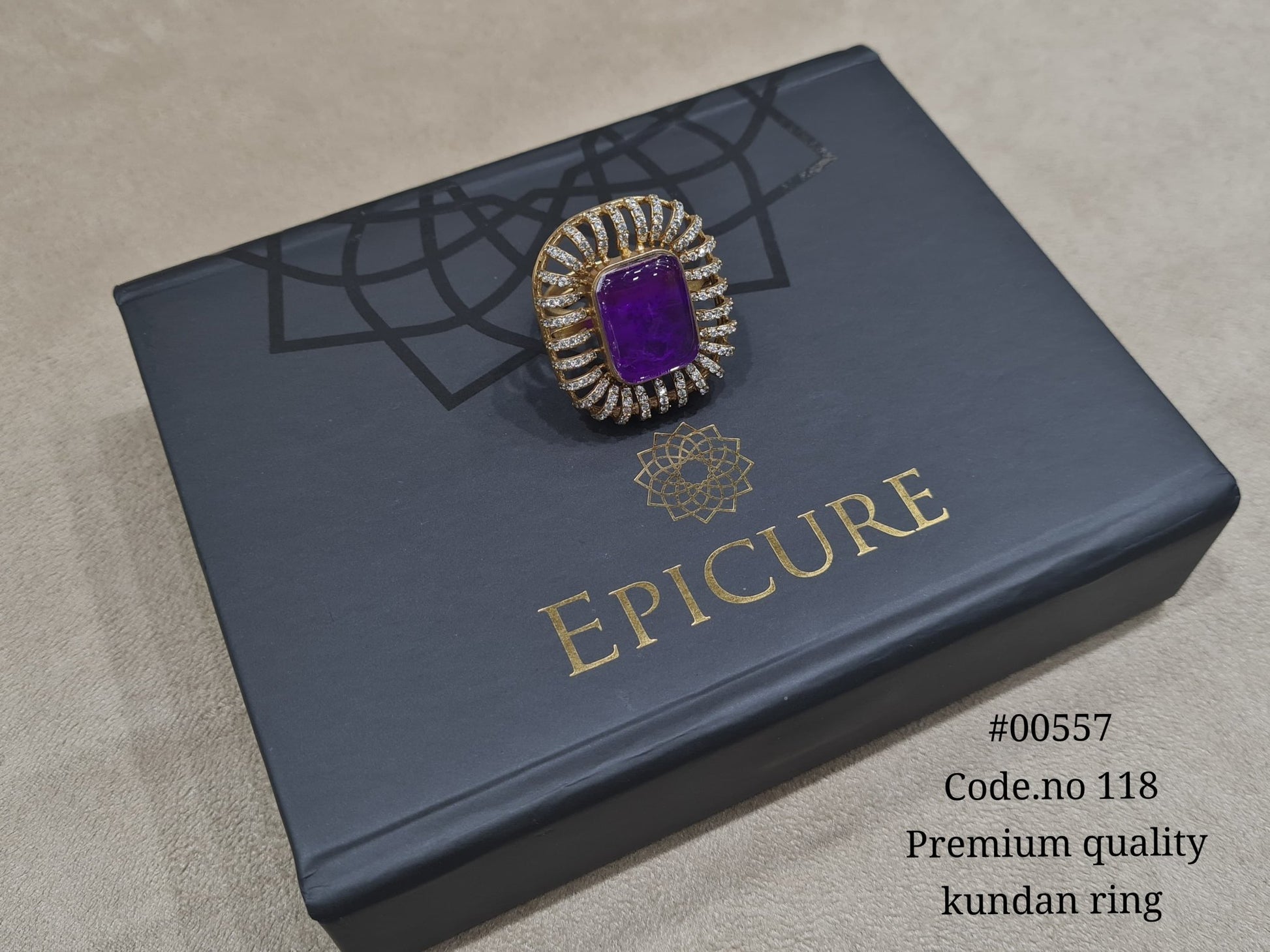 Kundan fingerring 00557 - KRISHNA'S SWETA JEWELLERY