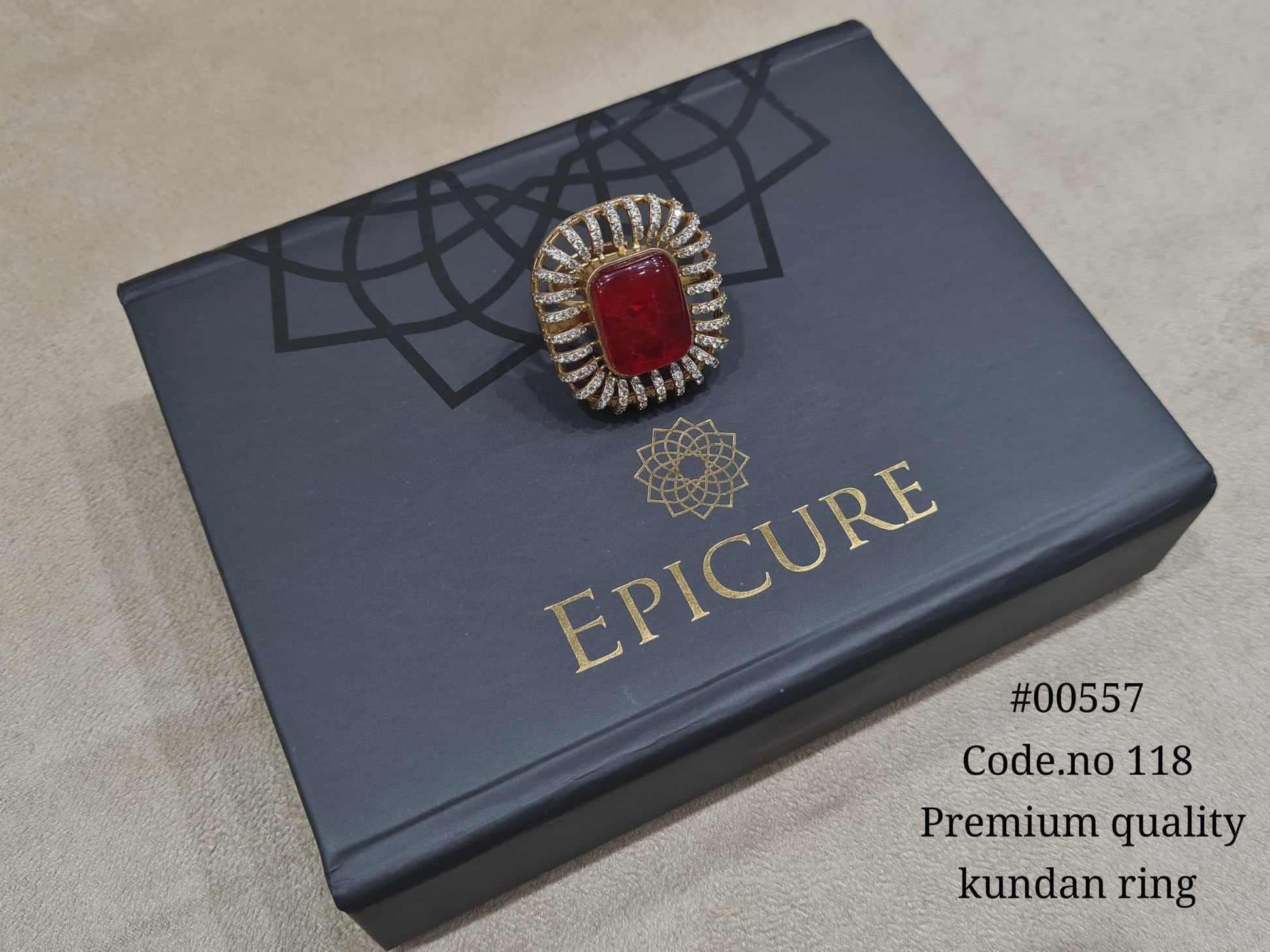 Kundan fingerring 00557 - KRISHNA'S SWETA JEWELLERY