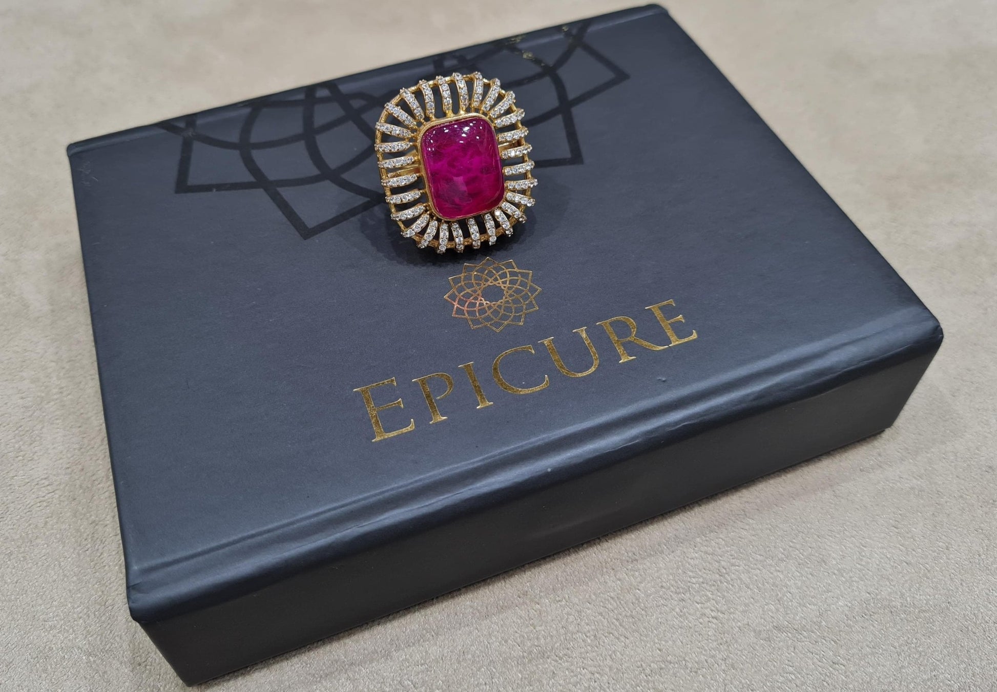 Kundan fingerring 00557 - KRISHNA'S SWETA JEWELLERY