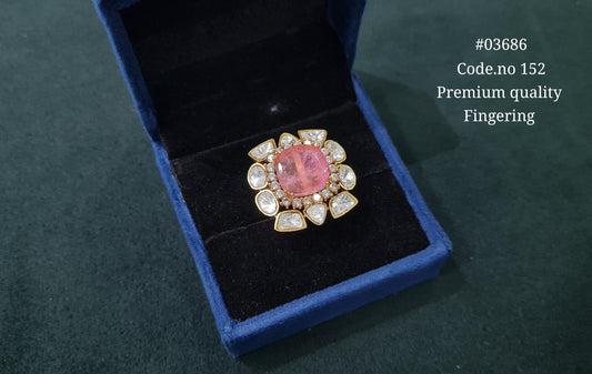 Kundan Fingerring 03686 - KRISHNA'S SWETA JEWELLERY