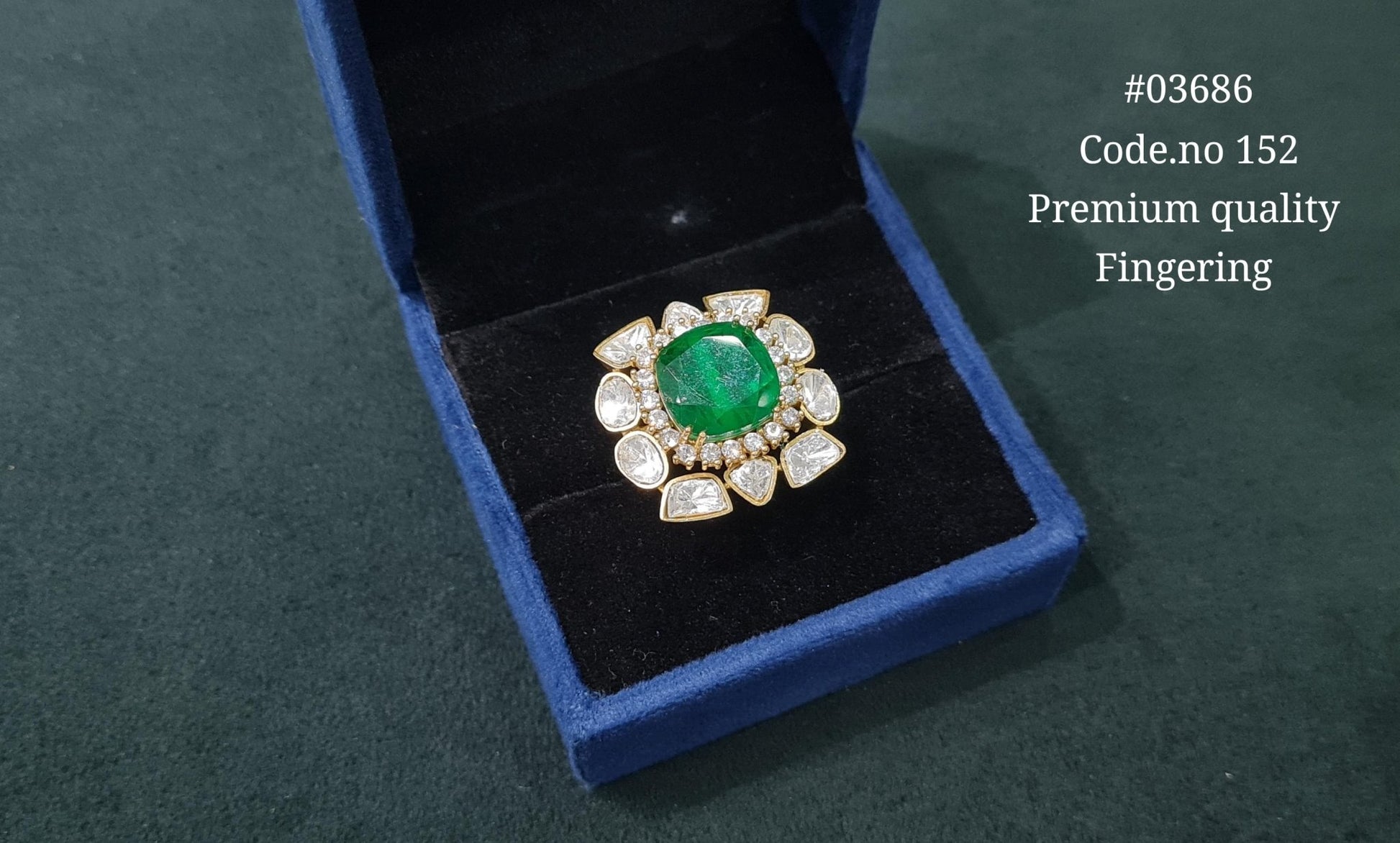 Kundan Fingerring 03686 - KRISHNA'S SWETA JEWELLERY