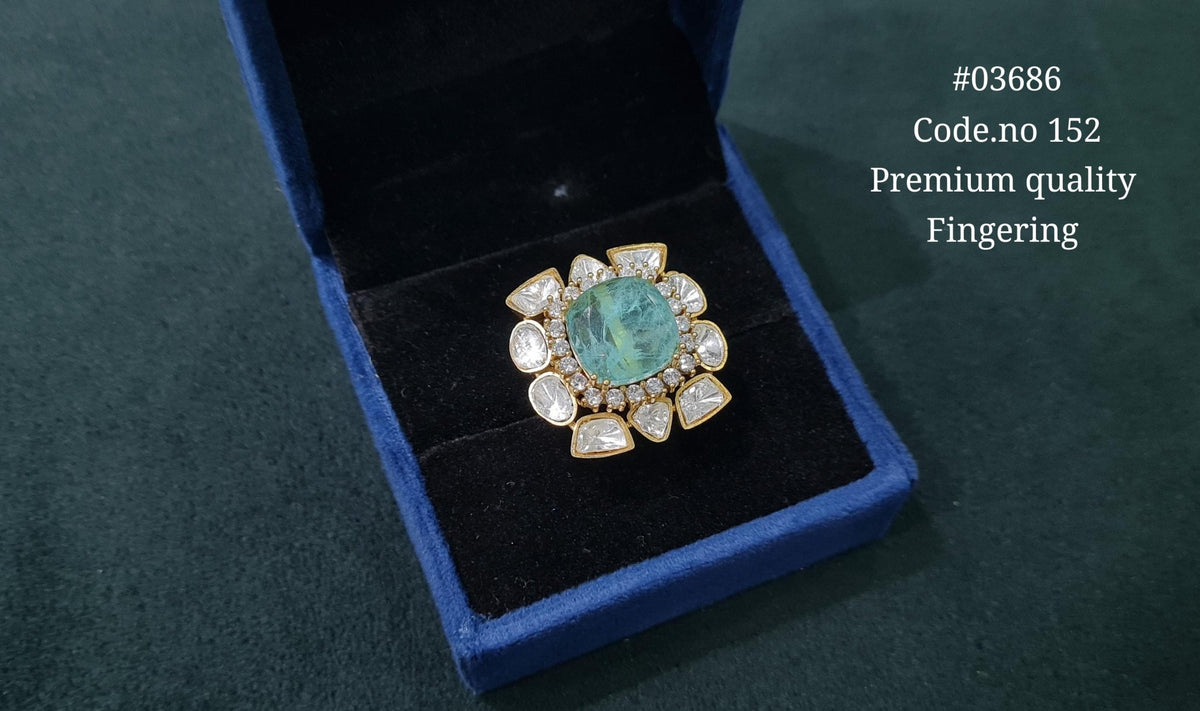Kundan Fingerring 03686 - KRISHNA'S SWETA JEWELLERY