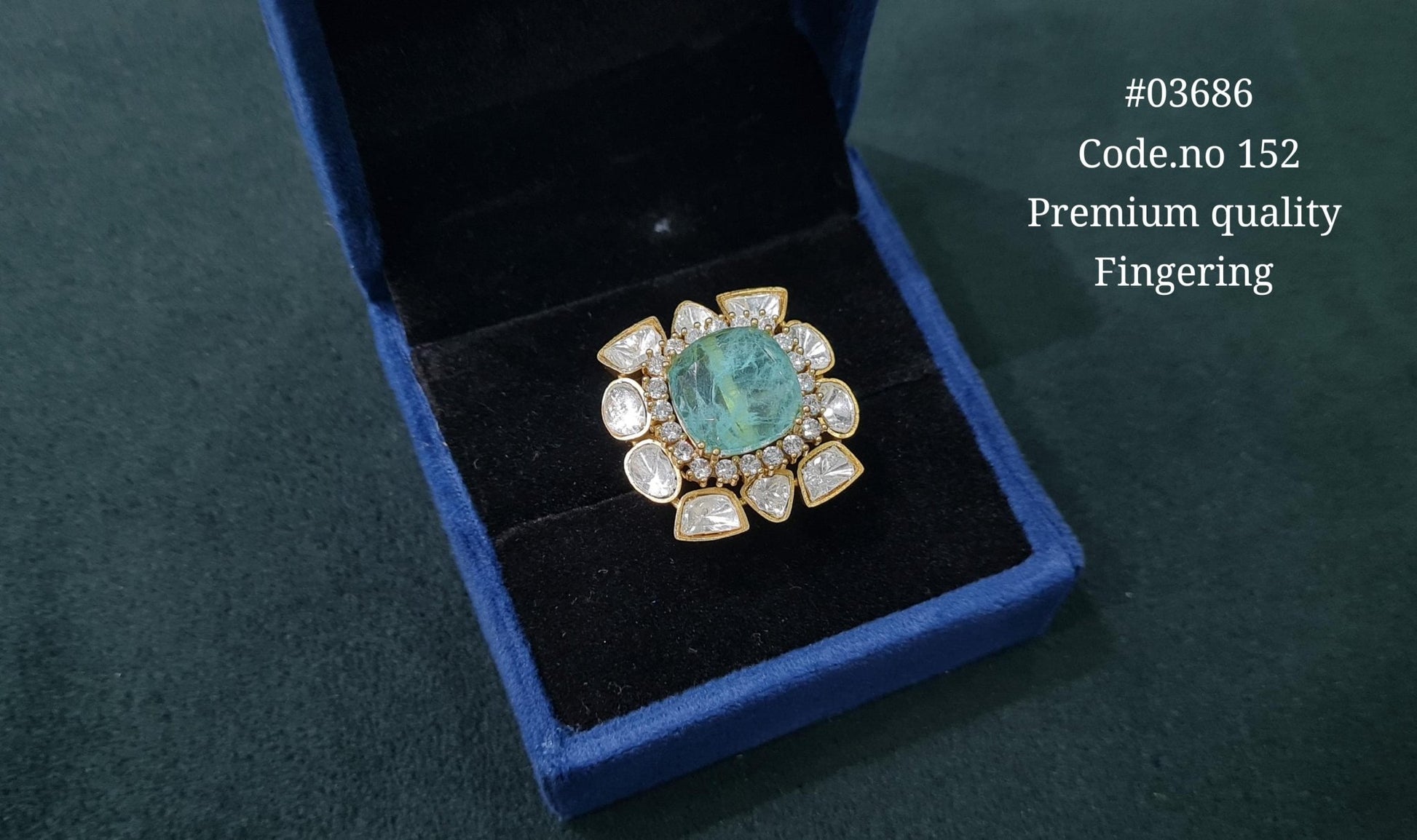 Kundan Fingerring 03686 - KRISHNA'S SWETA JEWELLERY