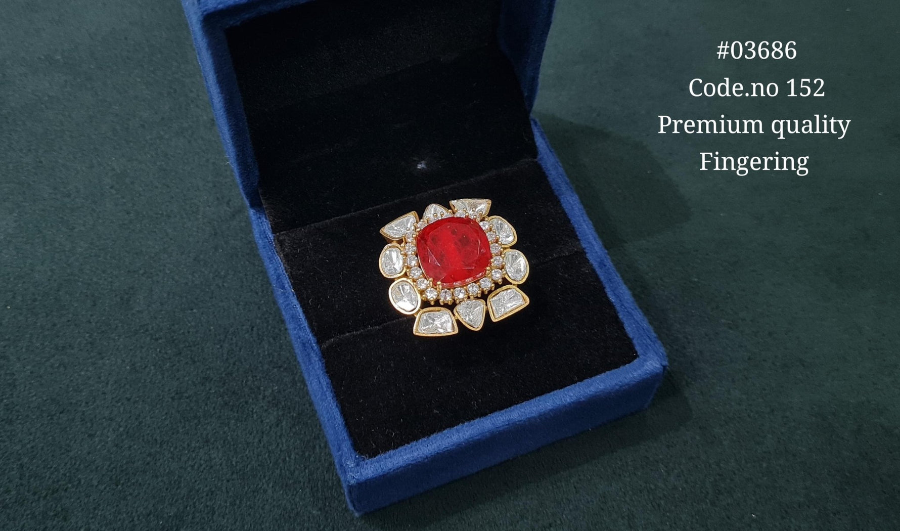 Kundan Fingerring 03686 - KRISHNA'S SWETA JEWELLERY