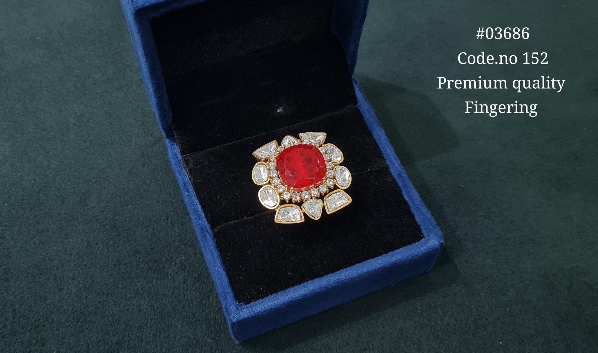 Kundan Fingerring 03686 - KRISHNA'S SWETA JEWELLERY