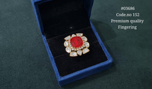 Kundan Fingerring 03686 - KRISHNA'S SWETA JEWELLERY