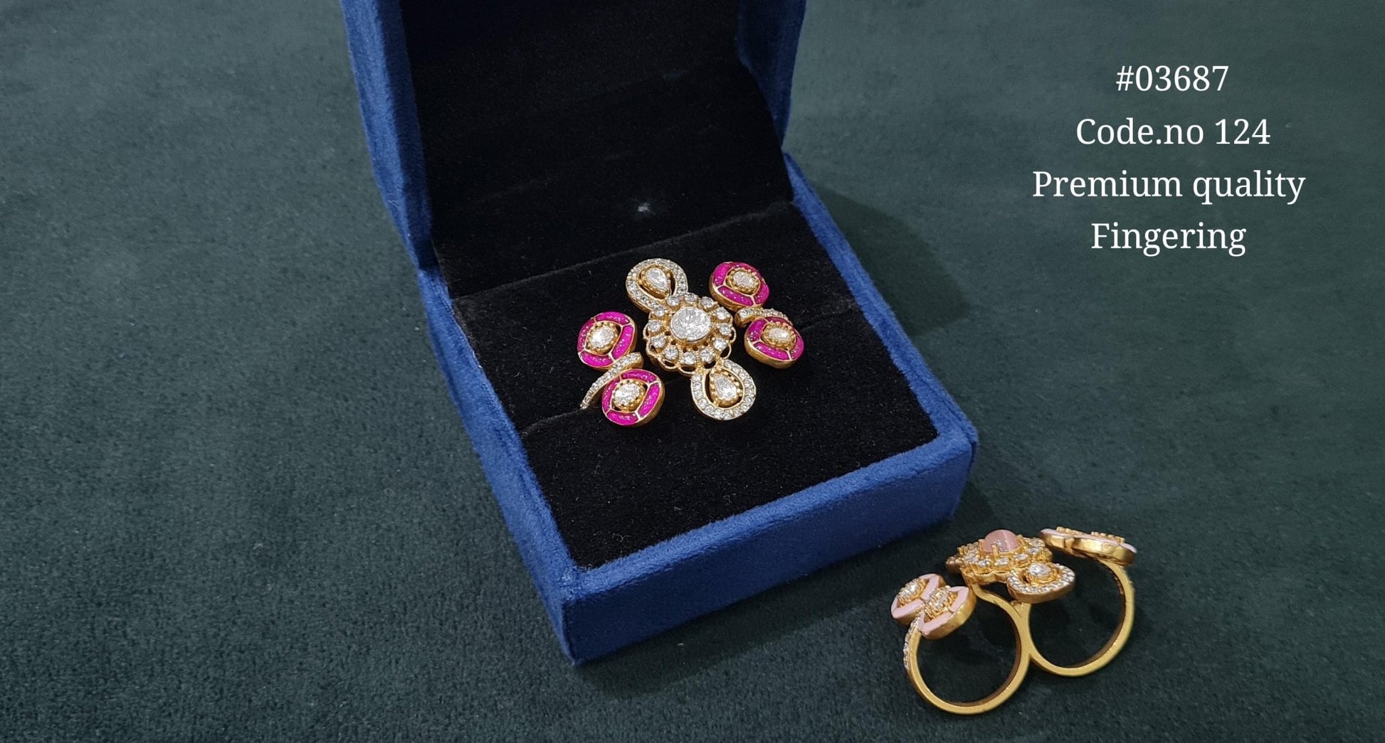 Kundan Fingerring 03687 - KRISHNA'S SWETA JEWELLERY
