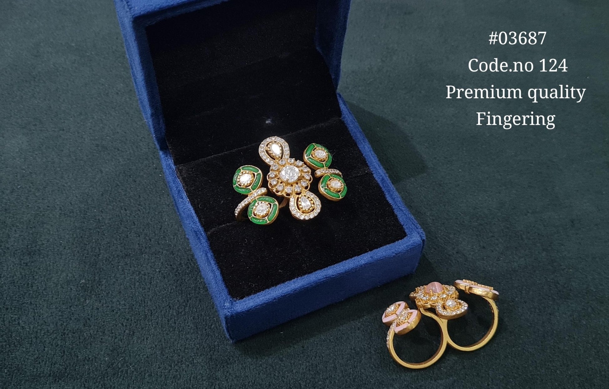 Kundan Fingerring 03687 - KRISHNA'S SWETA JEWELLERY