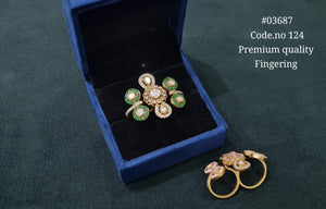 Kundan Fingerring 03687 - KRISHNA'S SWETA JEWELLERY