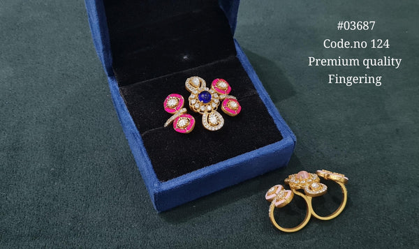 Kundan Fingerring 03687 - KRISHNA'S SWETA JEWELLERY