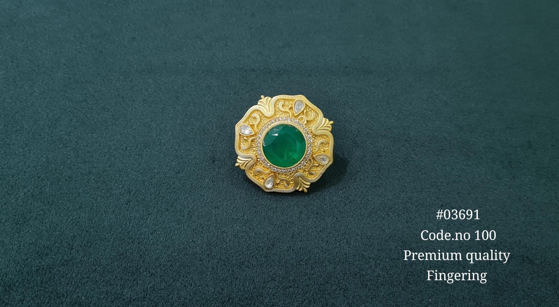 Kundan Fingerring 03691 - KRISHNA'S SWETA JEWELLERY