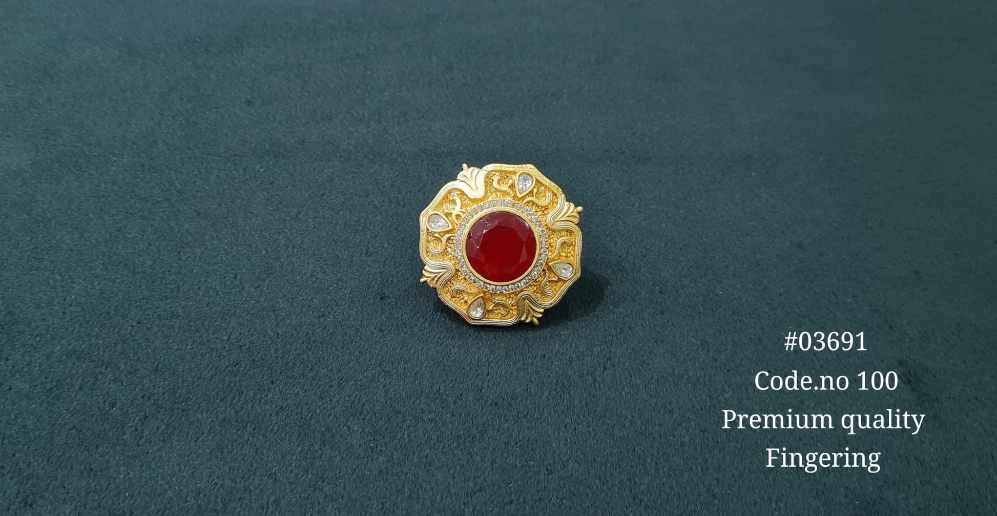 Kundan Fingerring 03691 - KRISHNA'S SWETA JEWELLERY