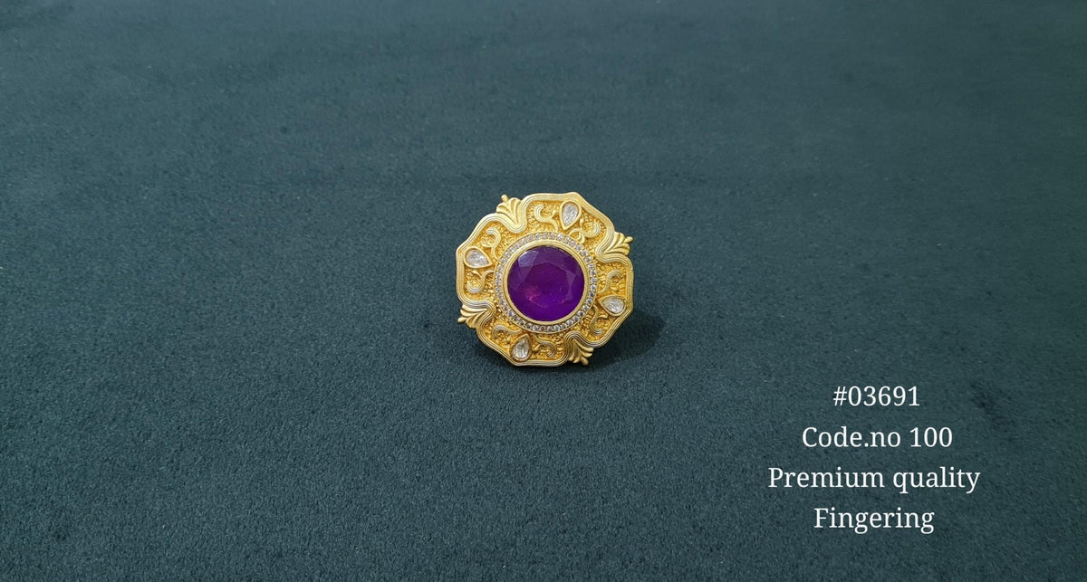 Kundan Fingerring 03691 - KRISHNA'S SWETA JEWELLERY