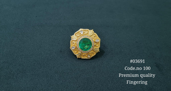 Kundan Fingerring 03691 - KRISHNA'S SWETA JEWELLERY