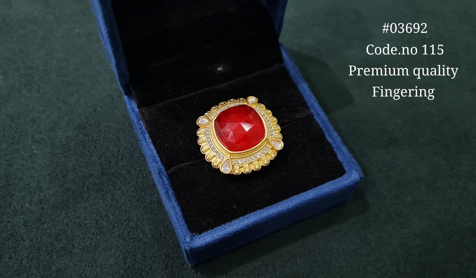 Kundan Fingerring 03692 - KRISHNA'S SWETA JEWELLERY