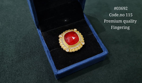 Kundan Fingerring 03692 - KRISHNA'S SWETA JEWELLERY