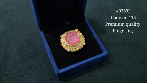 Kundan Fingerring 03692 - KRISHNA'S SWETA JEWELLERY