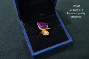 Kundan Fingerring 03693 - KRISHNA'S SWETA JEWELLERY
