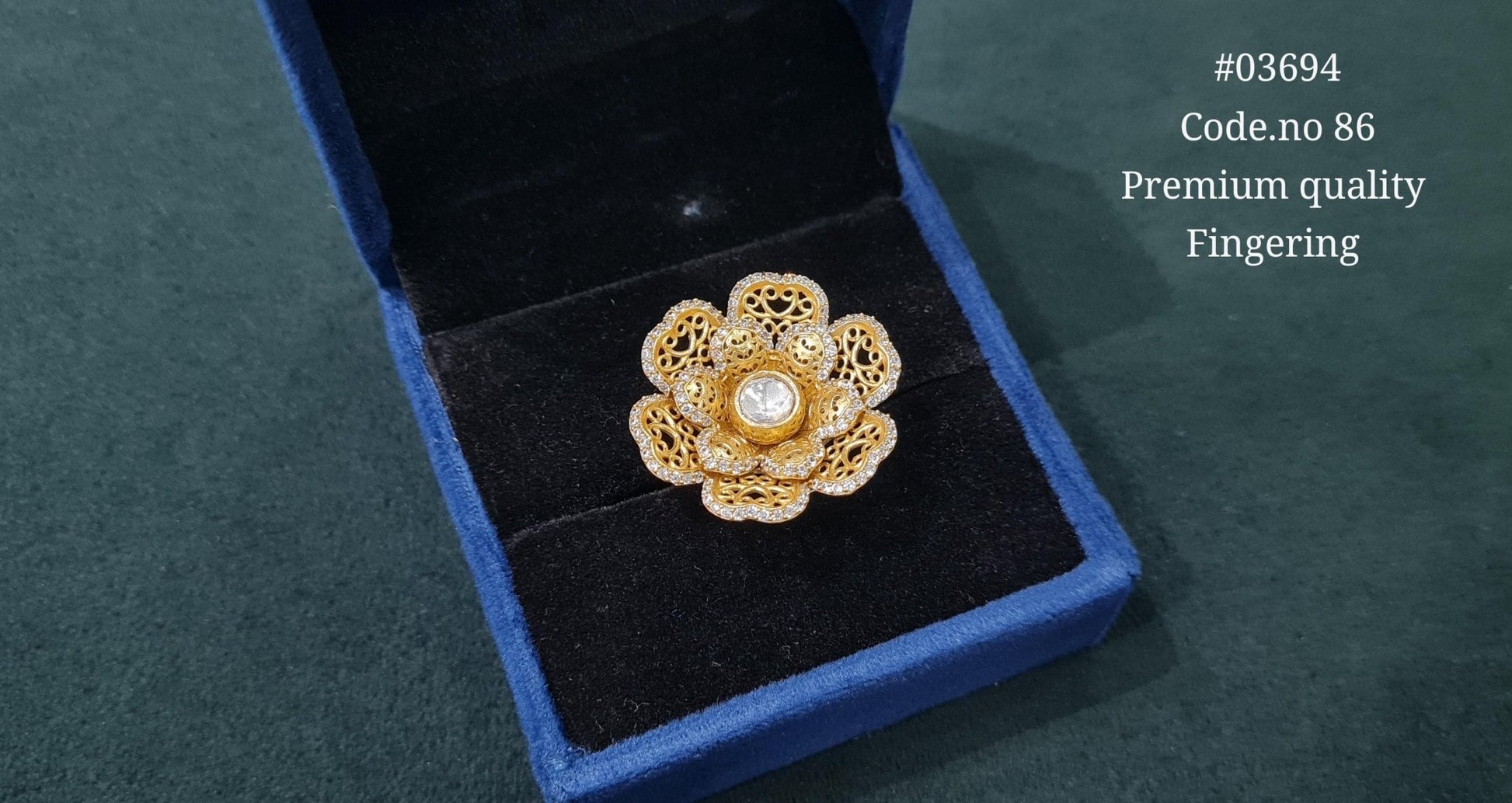 Kundan Fingerring 03694 - KRISHNA'S SWETA JEWELLERY