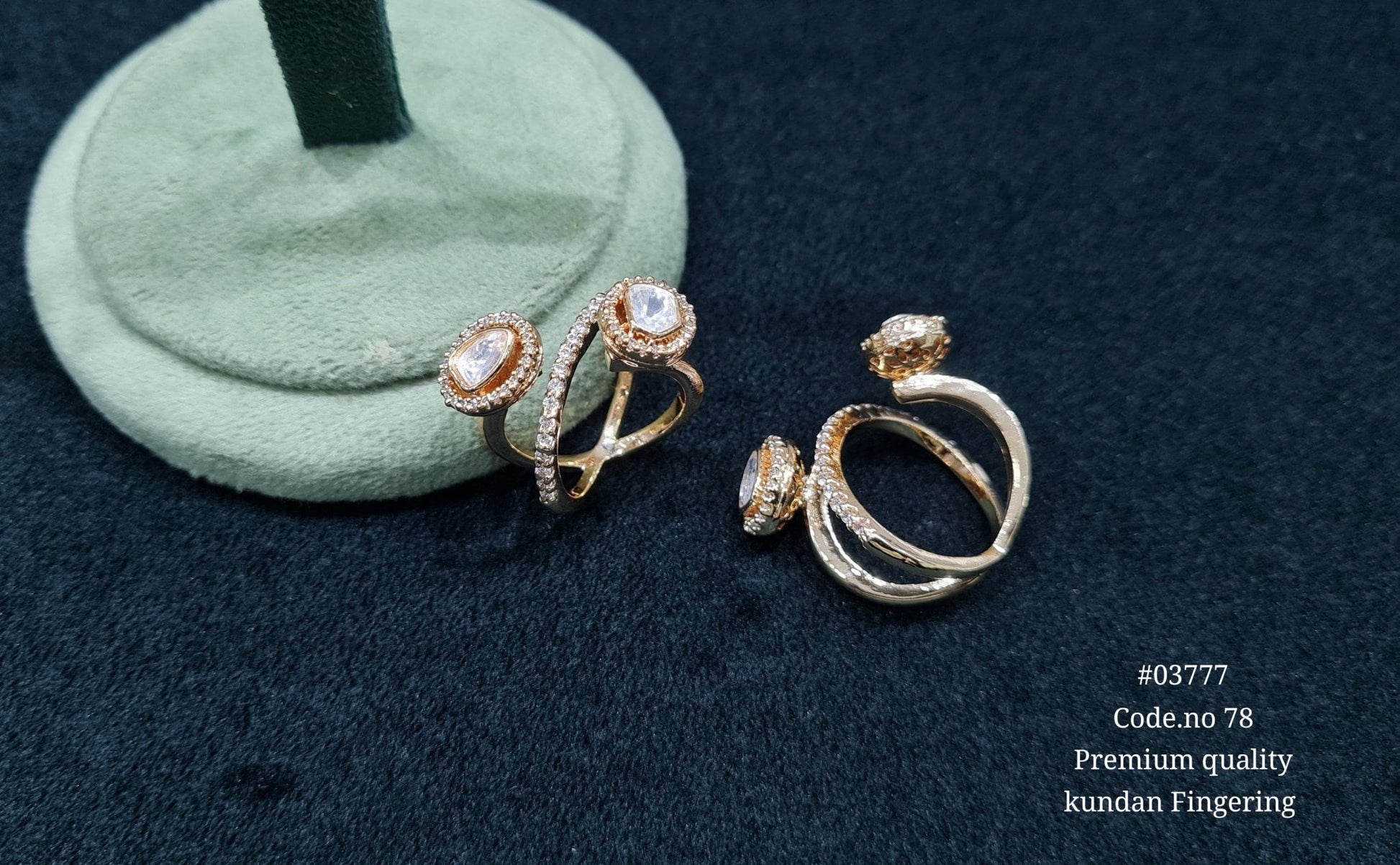 Kundan Fingerring 03777 - KRISHNA'S SWETA JEWELLERY