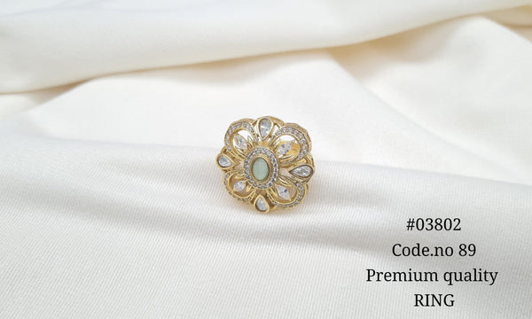 Kundan Fingerring 03802 - KRISHNA'S SWETA JEWELLERY