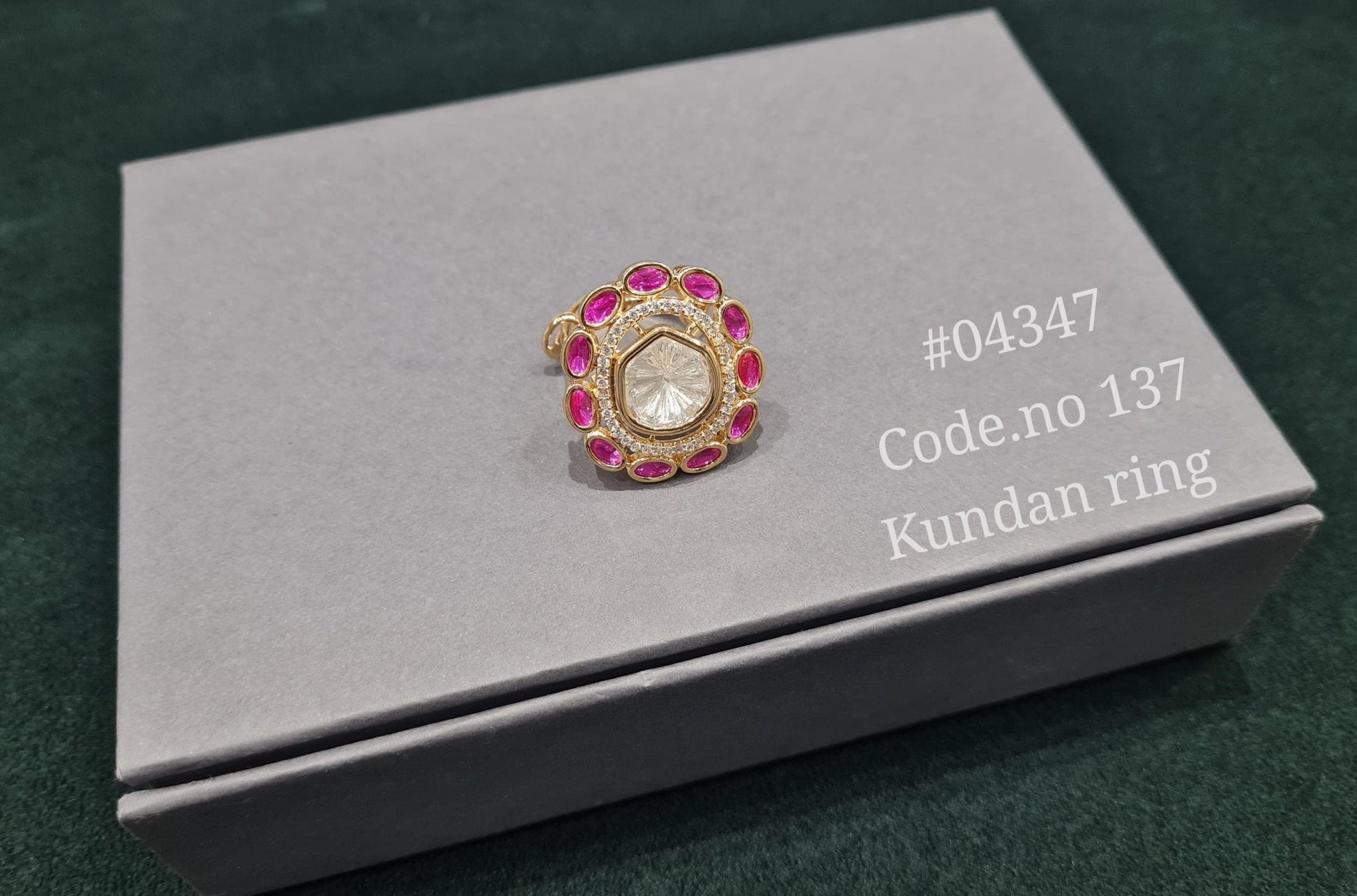 Kundan Fingerring 04347 - KRISHNA'S SWETA JEWELLERY