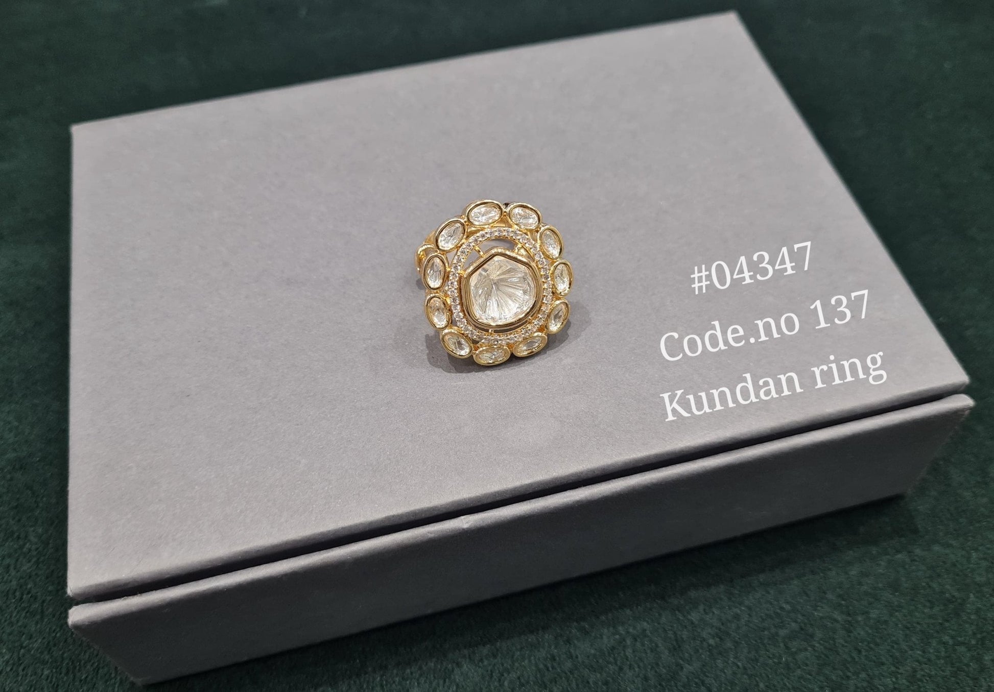 Kundan Fingerring 04347 - KRISHNA'S SWETA JEWELLERY