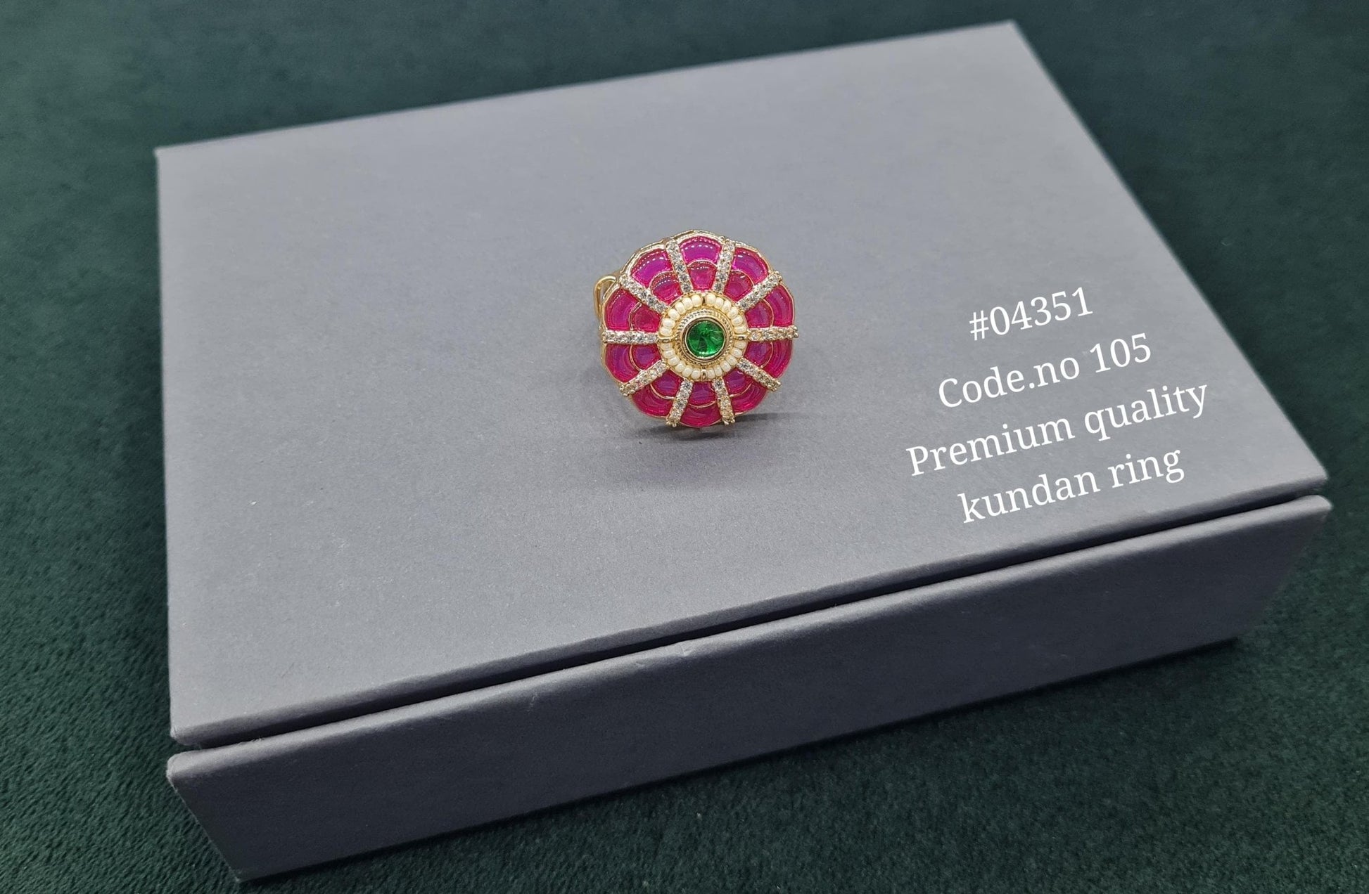 Kundan Fingerring 04351 - KRISHNA'S SWETA JEWELLERY