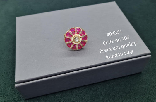 Kundan Fingerring 04351 - KRISHNA'S SWETA JEWELLERY