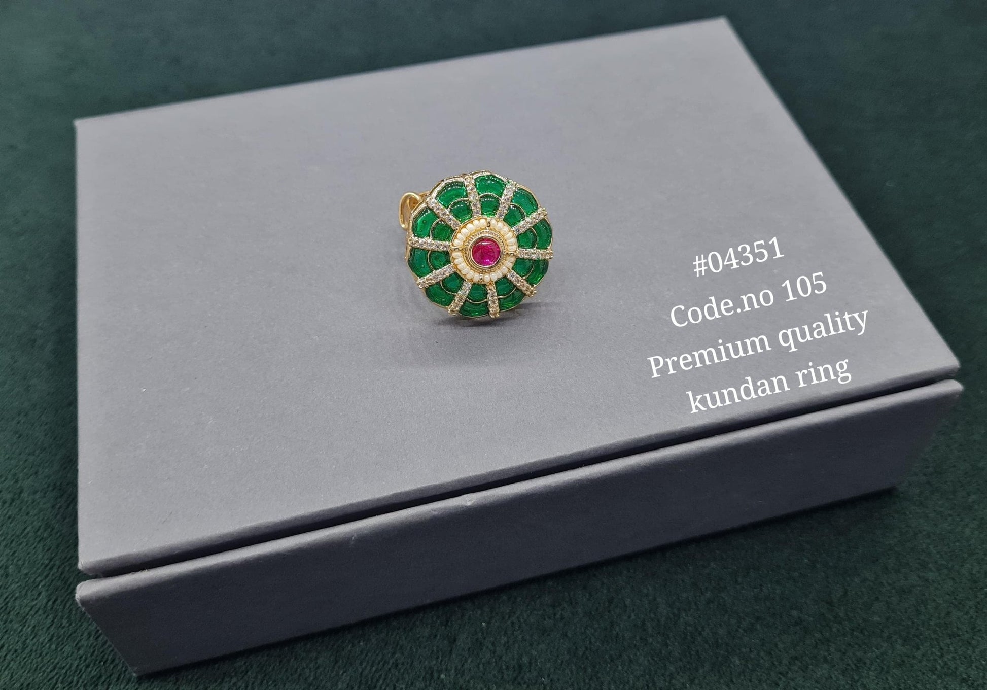 Kundan Fingerring 04351 - KRISHNA'S SWETA JEWELLERY