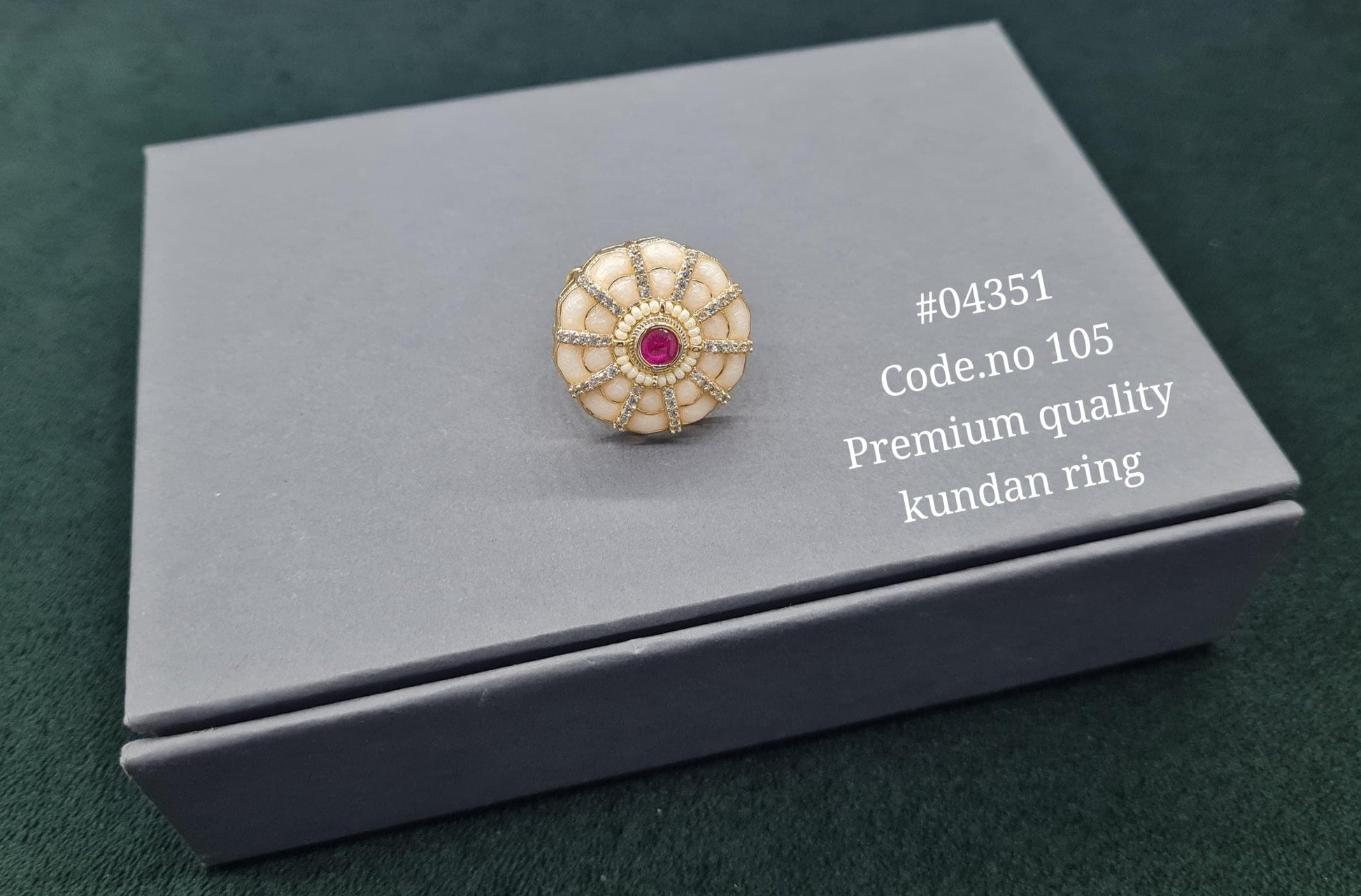 Kundan Fingerring 04351 - KRISHNA'S SWETA JEWELLERY