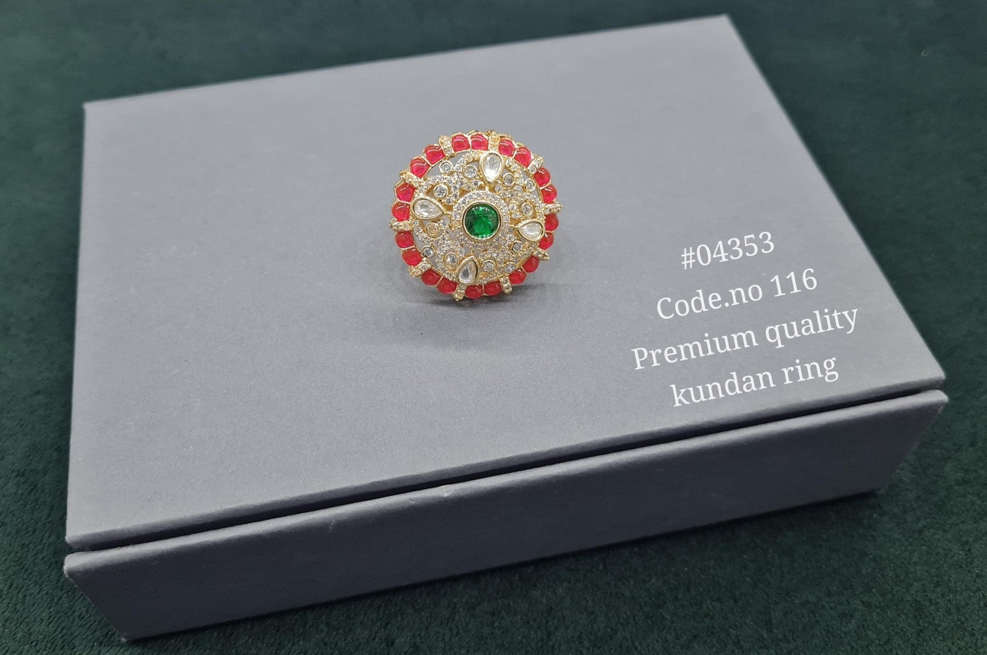 Kundan Fingerring 04353 - KRISHNA'S SWETA JEWELLERY